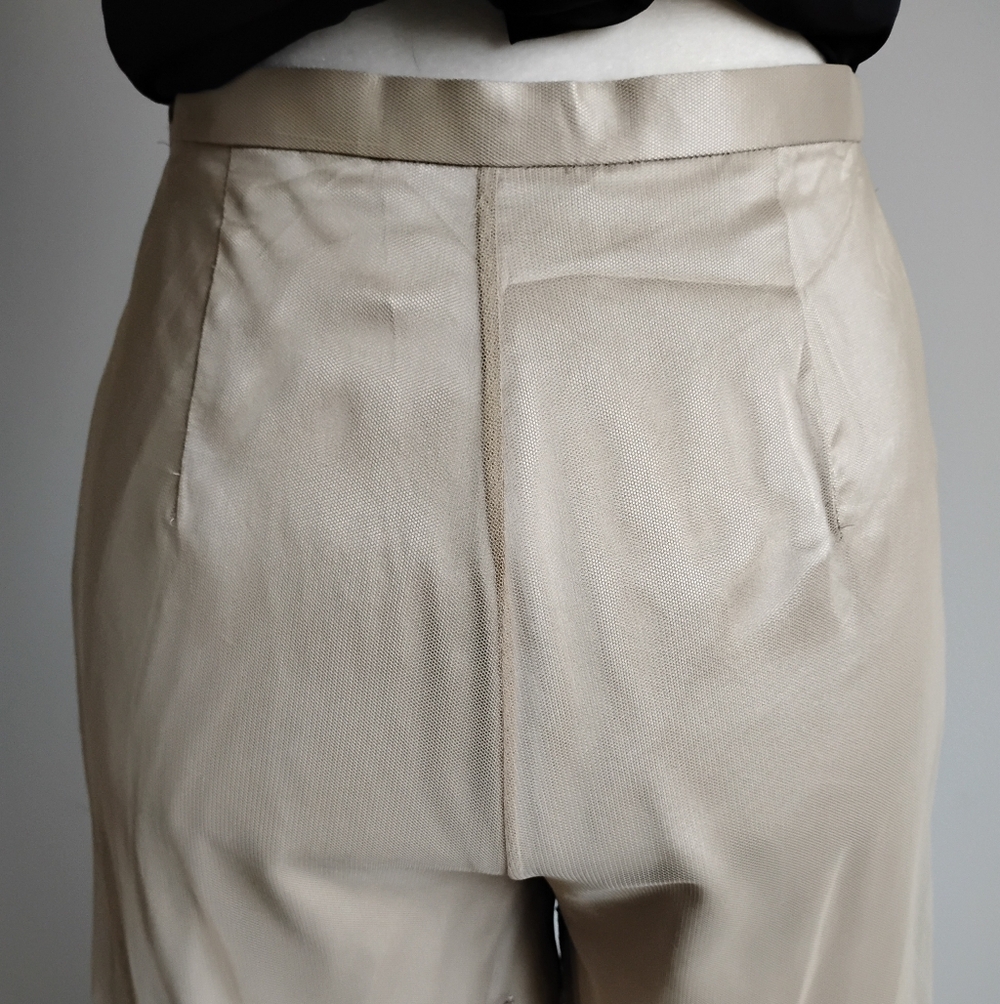 Vie By Victoria Royal By Mary Bay Silk Beaded Tulle Pants Gold Beaded Size 4 - Picture 10 of 15